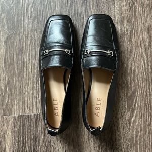 Black leather work shoes— only worn twice!